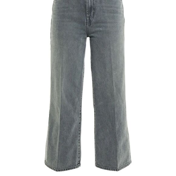 JBRAND Joan Cropped High Rise Wide Leg Jeans in Gray - Picture 9 of 11